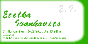 etelka ivankovits business card